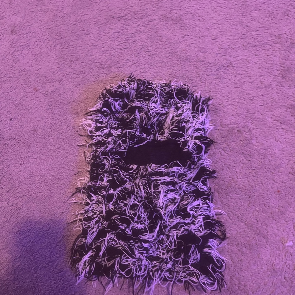 Black and White Knit Balaclava